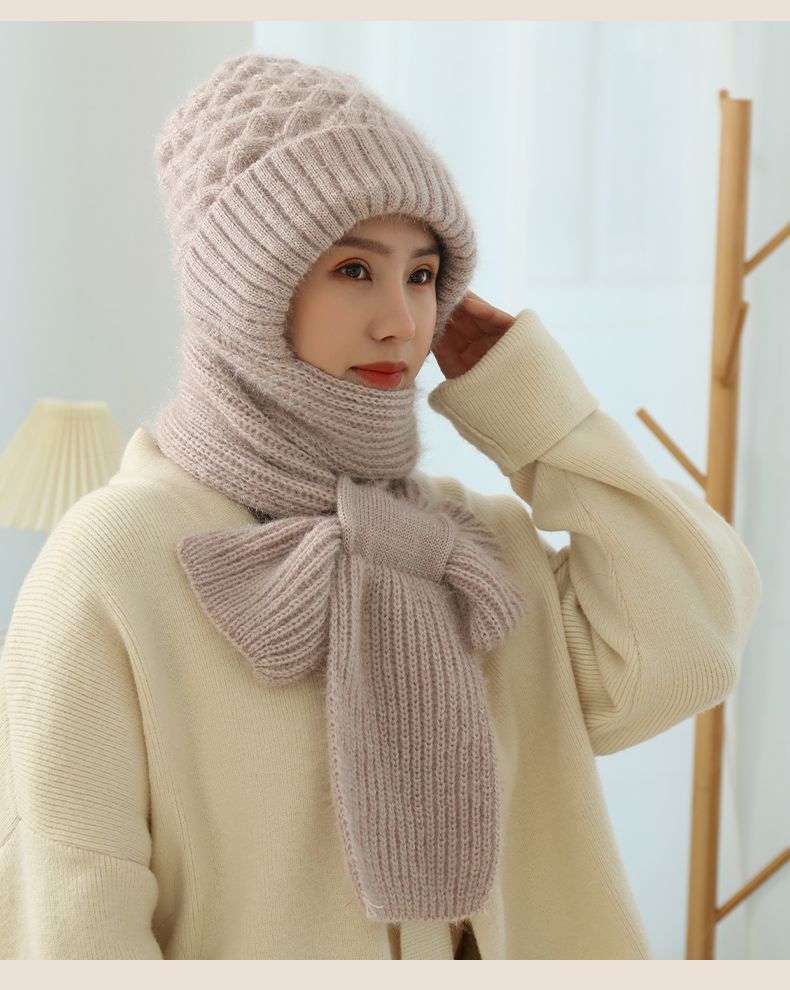 Women's Fleece-Lined Beanie And Scarf Set, Soft Knit