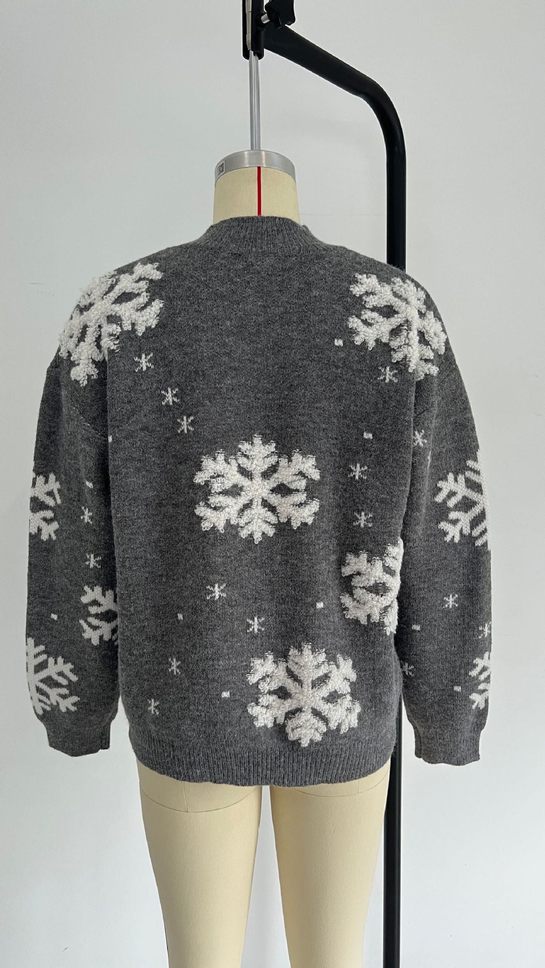 Women's Fluffy Knitted Christmas Jumper With Snowflake Print