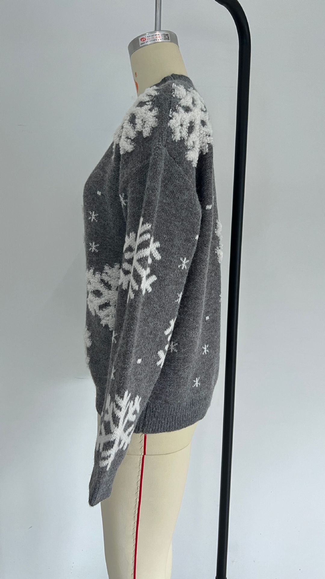 Women's Fluffy Knitted Christmas Jumper With Snowflake Print