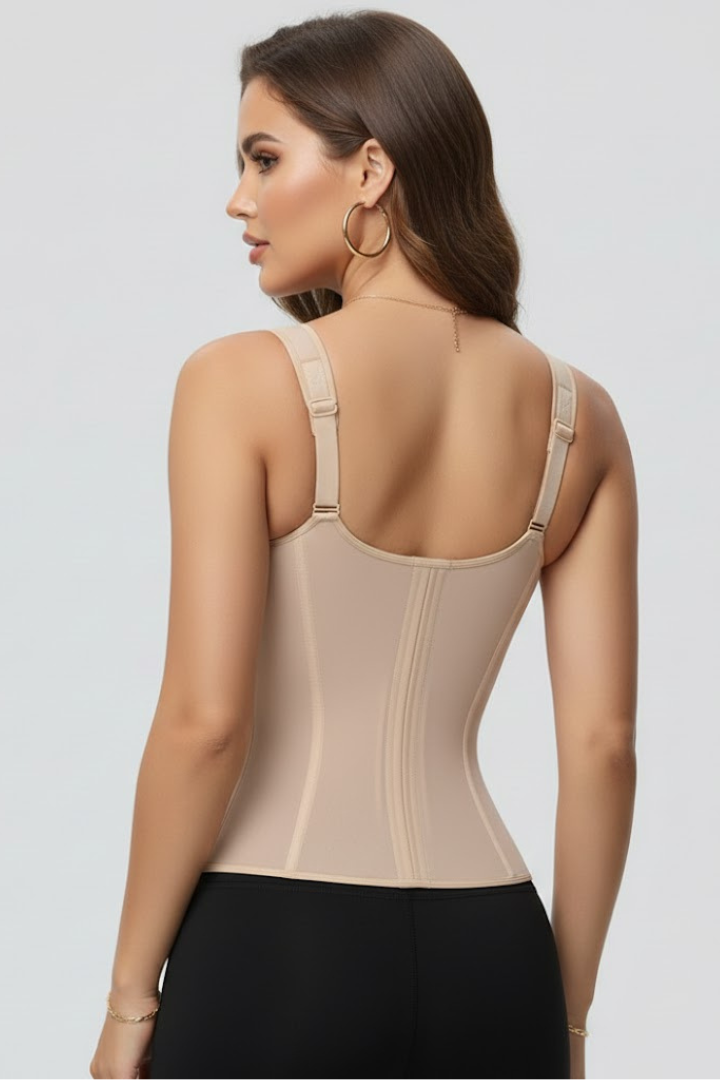 Women’s Zip-Front Corset with Adjustable Straps