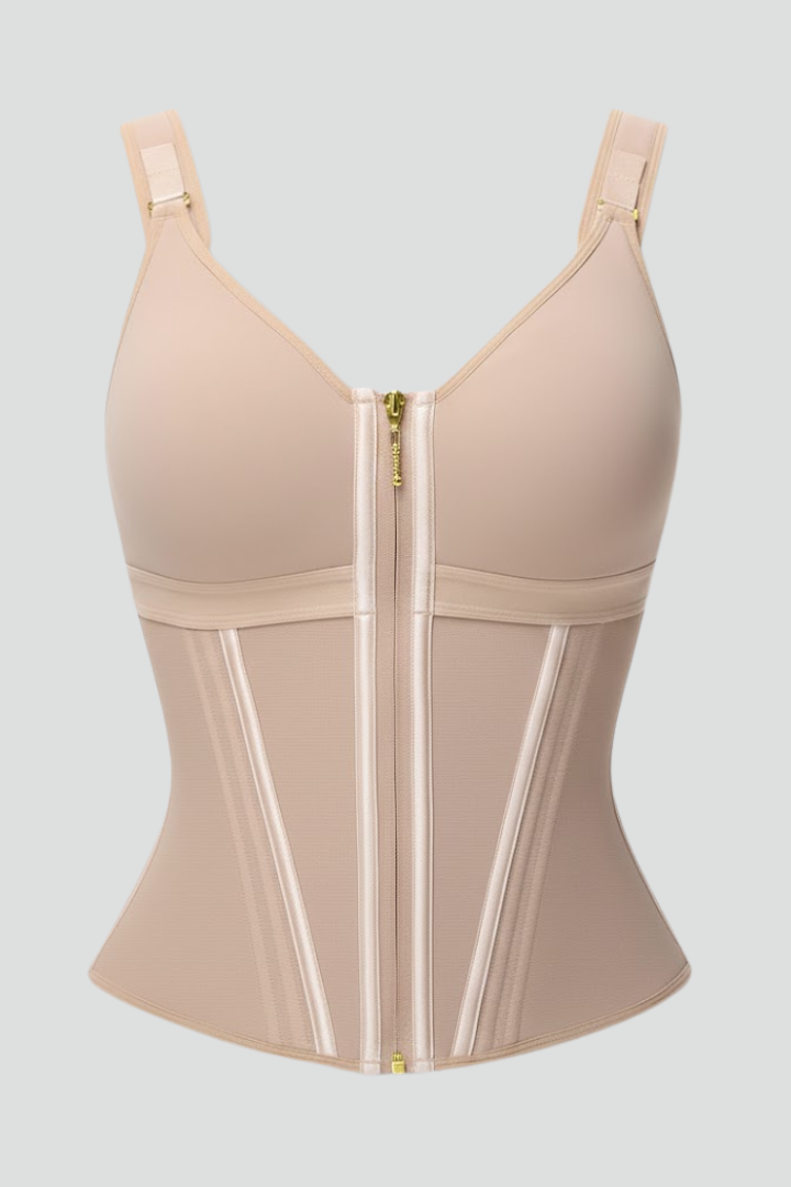 Women’s Zip-Front Corset with Adjustable Straps