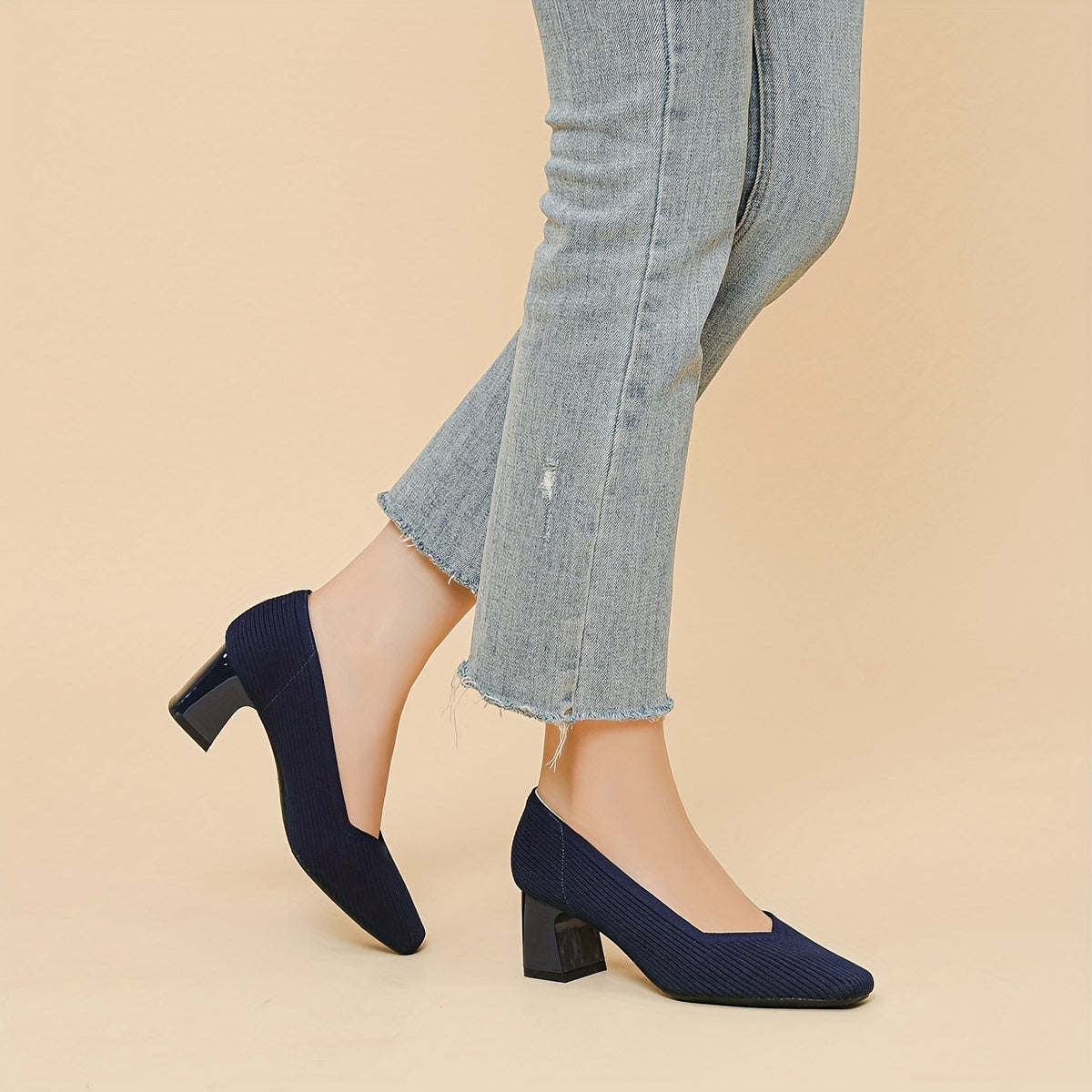 Women's Orthopaedic Pumps with Low Block Heel for Office Wear