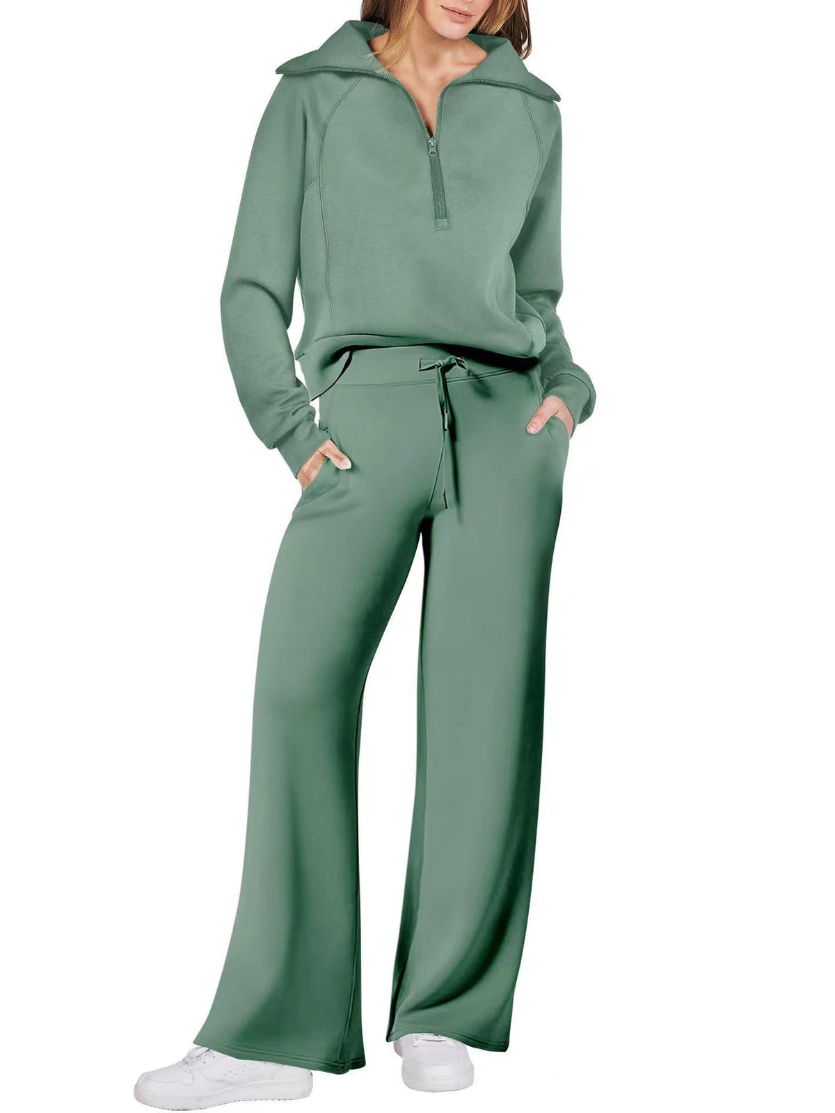 Women's Casual Sport Two-Piece Set In Solid Colours