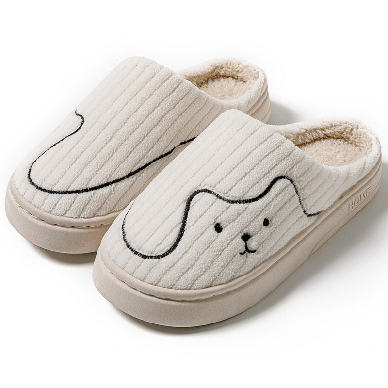 Striped Cat Slippers In Plush, Non-Slip Rubber Sole, Unisex