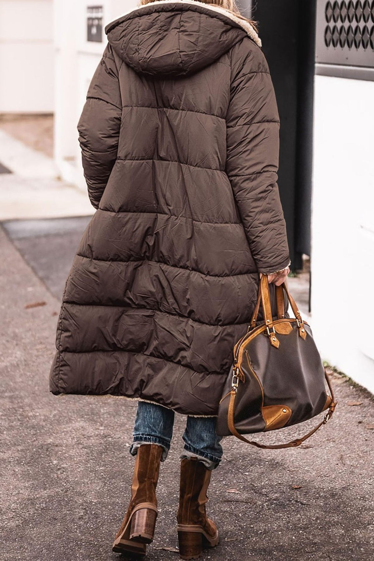 Women's Hooded Long Coat With Pockets, Double-Sided Wear