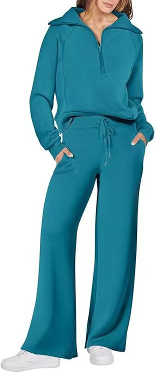 Women's Casual Sport Two-Piece Set In Solid Colours