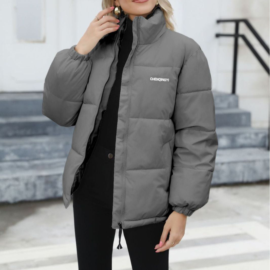 Women's Windproof Padded Puffer Jacket, Thick And Loose