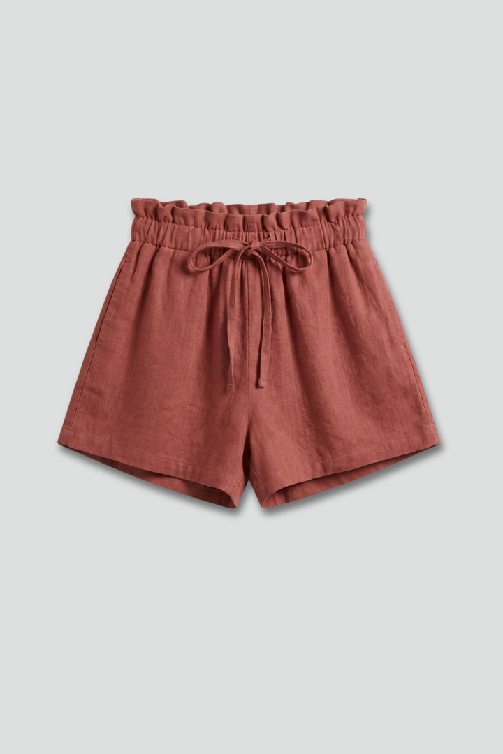 Women’s Shorts with Drawstring Waist and Ruffle Hem
