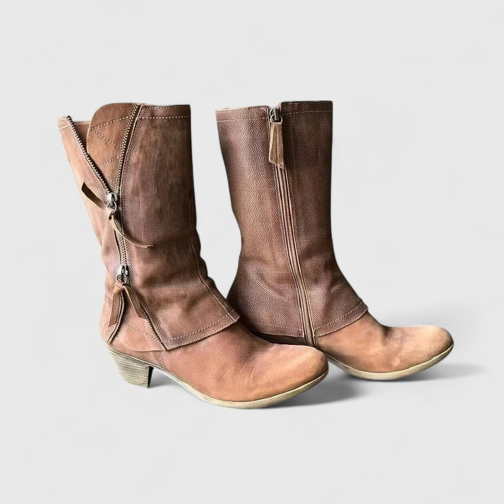Women's Orthopaedic Mid-Calf Boots with Side Zipper for All-Day Comfort