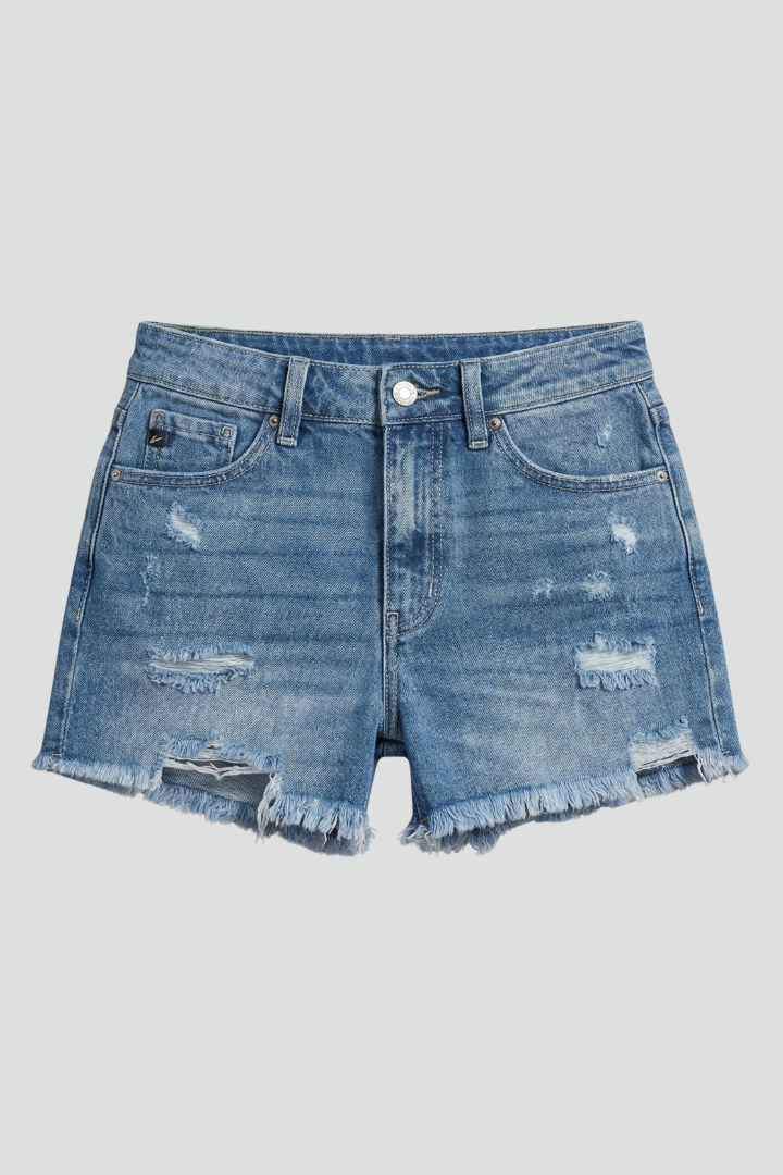 Women’s Shorts with Frayed Hem and Ripped Details