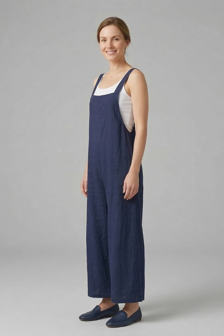Women Jumpsuit with Adjustable Straps and Wide Legs