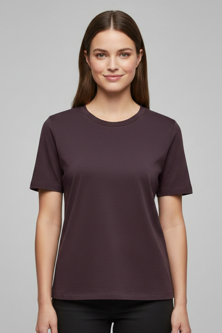 Women T-Shirt with Round Neckline and Short Sleeves