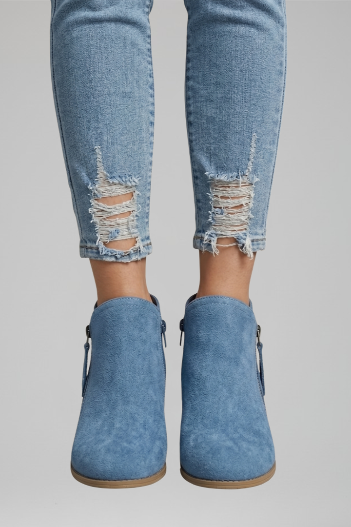 Women's Ankle Boots with Side Zipper for Fall