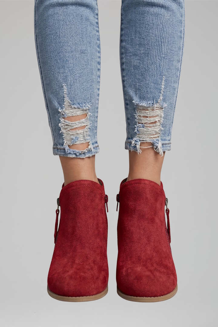 Women's Ankle Boots with Side Zipper for Fall