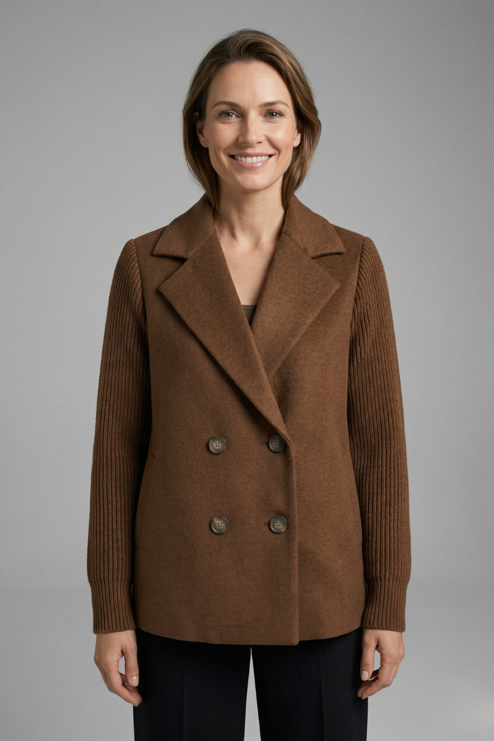 Women’s Blazer with Lapel Collar and Button Closure