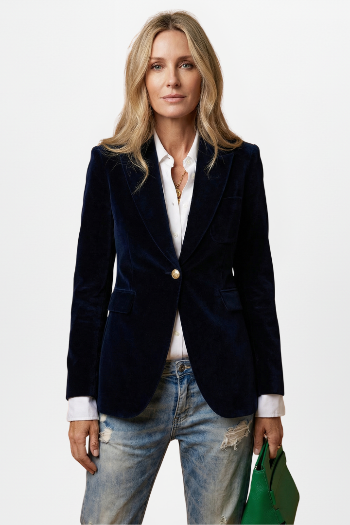 Women’s Blazer with Notch Collar and Single Button