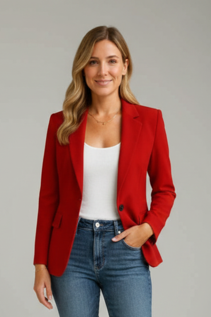 Women’s Blazer with Notched Lapel and Single Button