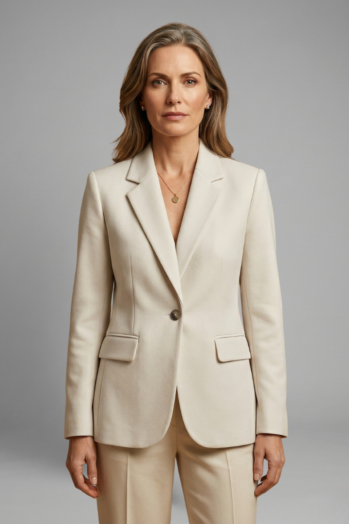 Women’s Blazer with Single Button and Flap Pockets