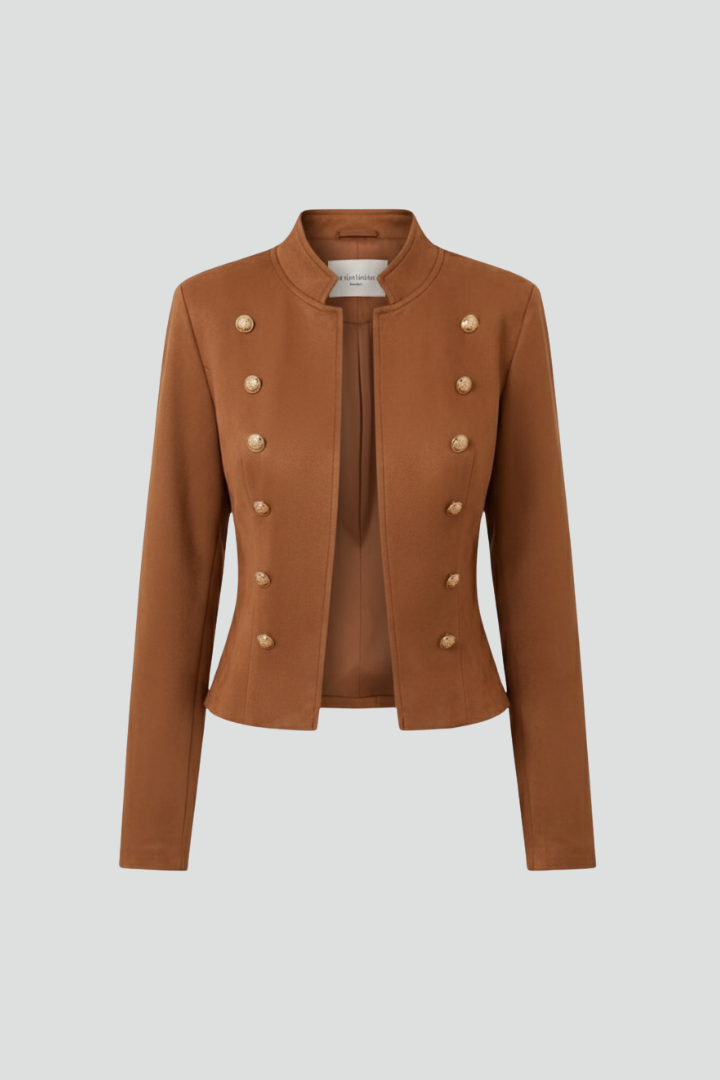 Women’s Blazer with Stand Collar and Button Detailing