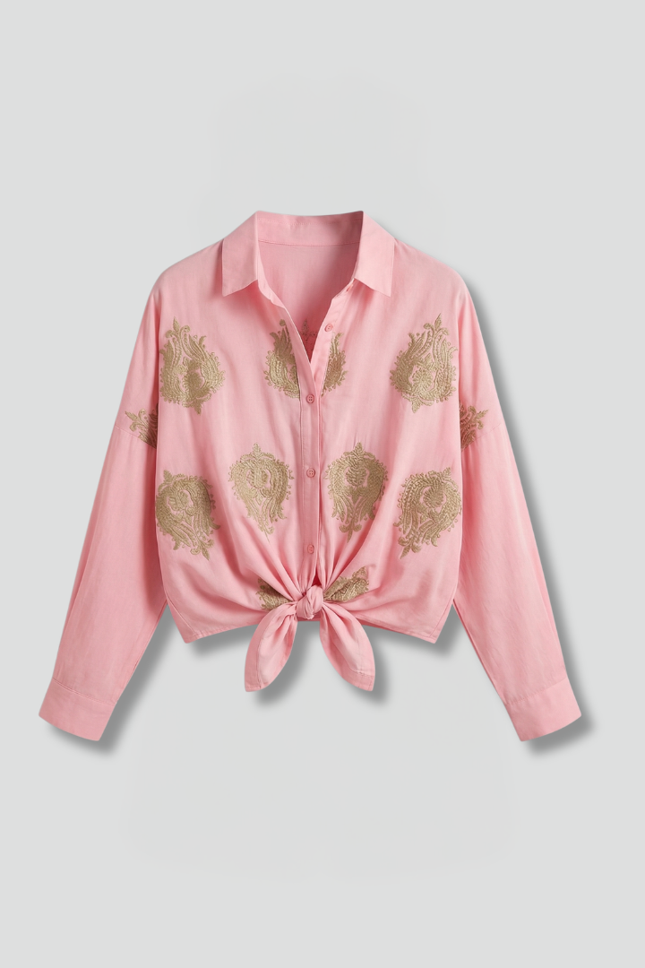 Women’s Blouse with Button Fastening and Long Sleeves