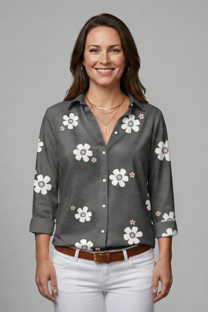 Women’s Blouse with Collar Neck and Button Fastening