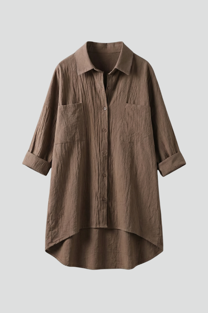 Women’s Blouse with Collar and Button Fastening