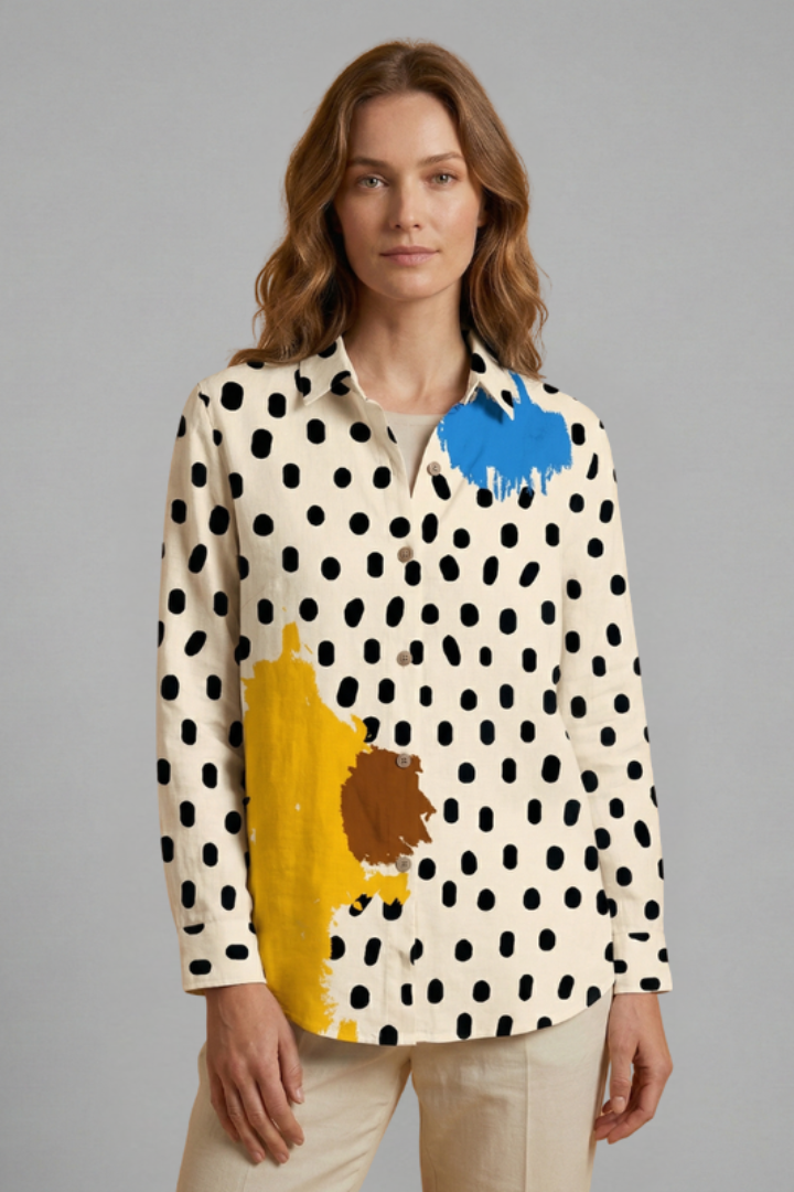 Women’s Blouse with Collar and Floral Print