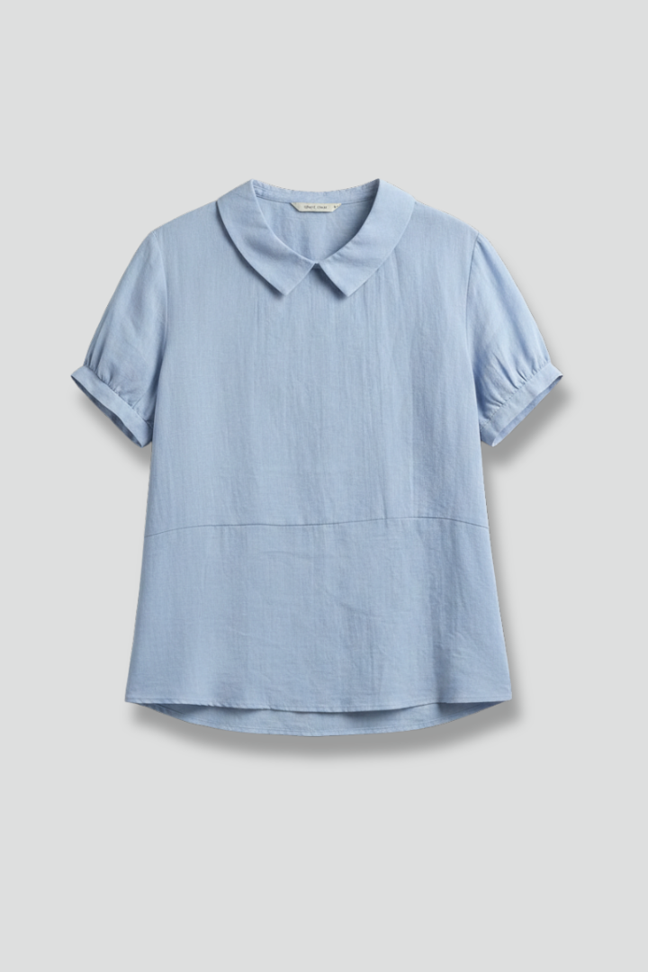 Women’s Blouse with Collared Neckline and Short Sleeves