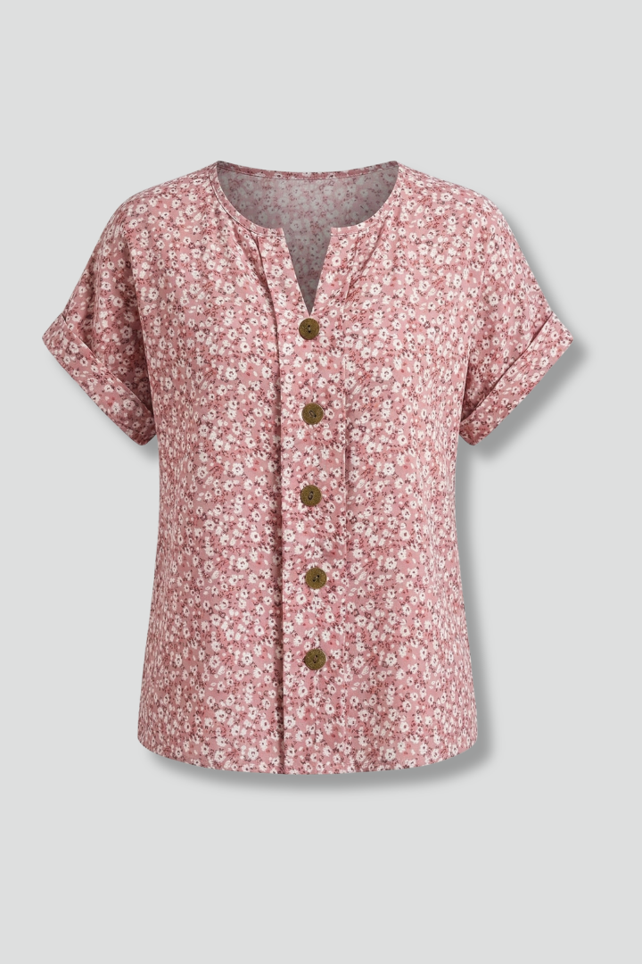 Women’s Blouse with Round Neck and