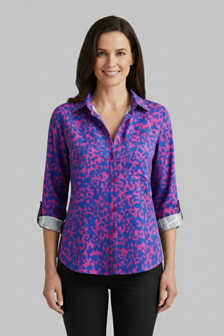 Women’s Blouse with V-Neck and Long Sleeves