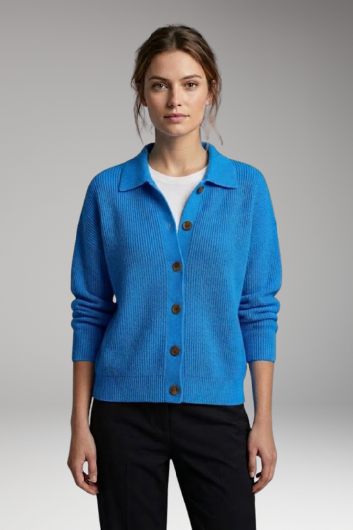 Women’s Cardigan with Button Closure and Collar