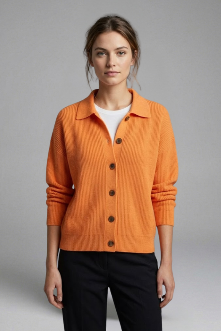 Women’s Cardigan with Button Closure and Collar