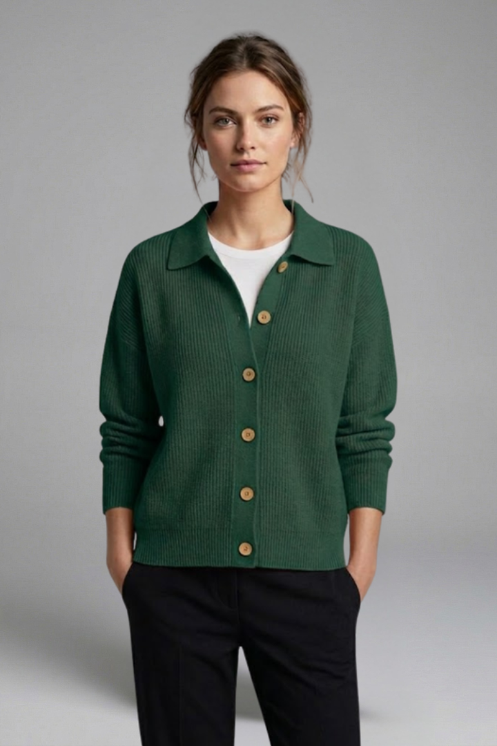 Women’s Cardigan with Button Closure and Collar