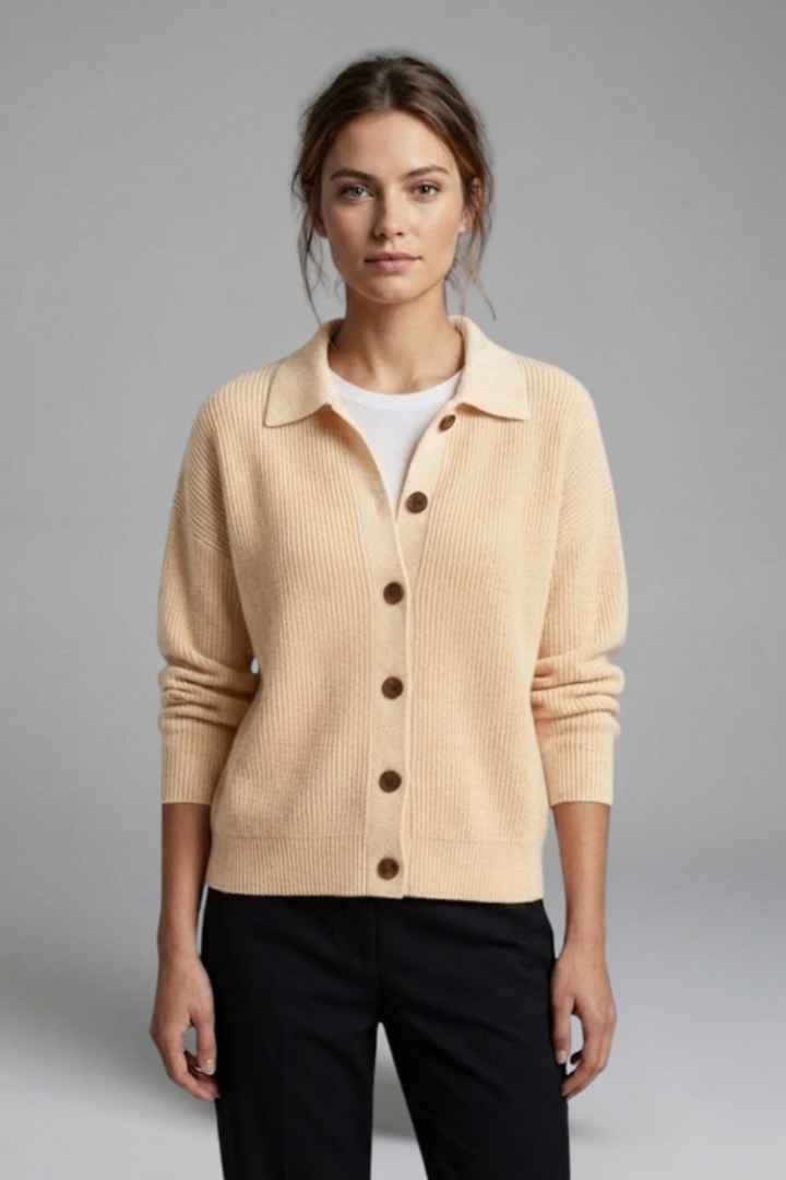 Women’s Cardigan with Button Closure and Collar