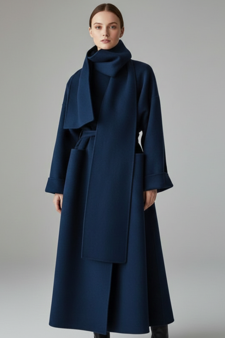 Women’s Coat with Buttoned Front and Long Sleeves