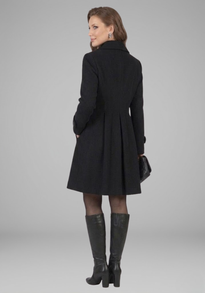 Women’s Coat with Hood and Double Button Front