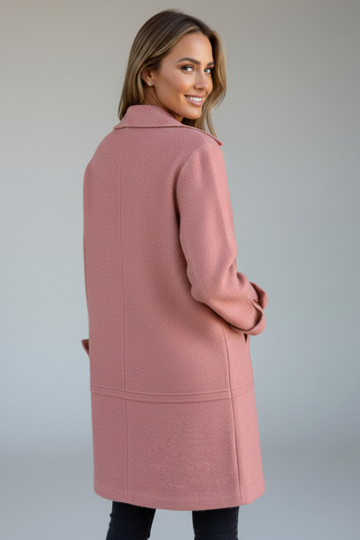 Women’s Coat with Lapel Collar and Button Closure