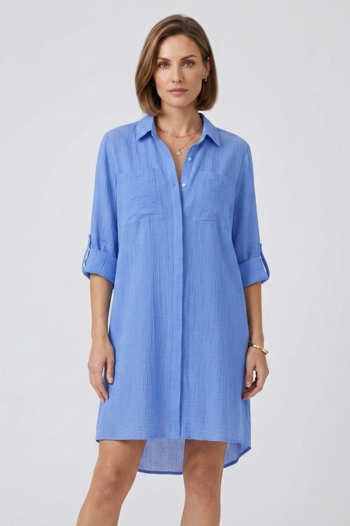 Women’s Cover Up with Button Fastening and Long Sleeves