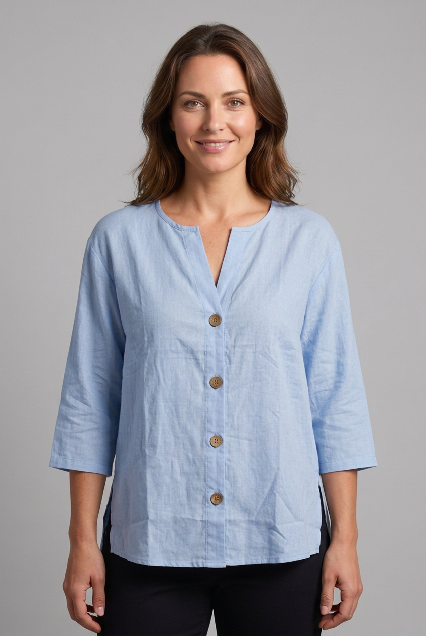 Women's Elegant Blouse with Button Front for Office Wear