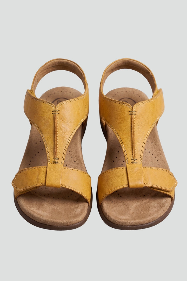 Women's Flat Sandals with Cushioned Footbed and T-Strap