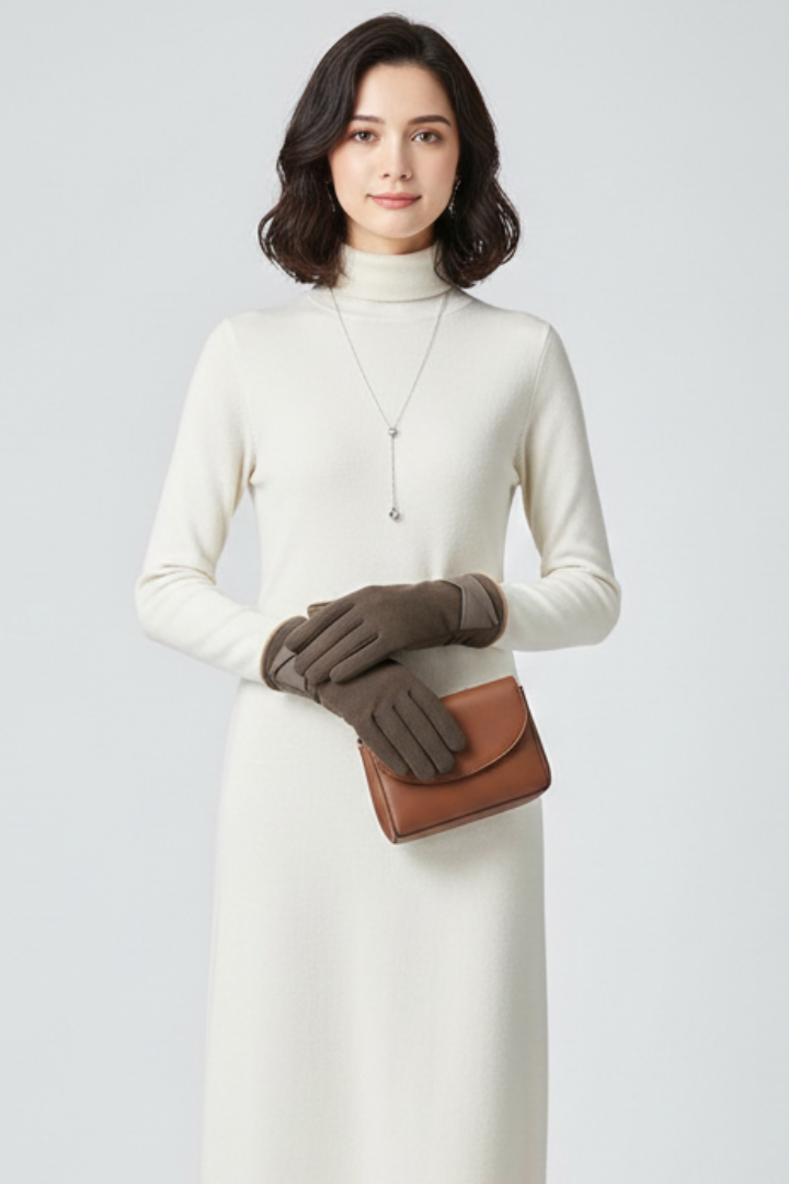 Women’s Gloves with Inner Lining and Adjustable Strap