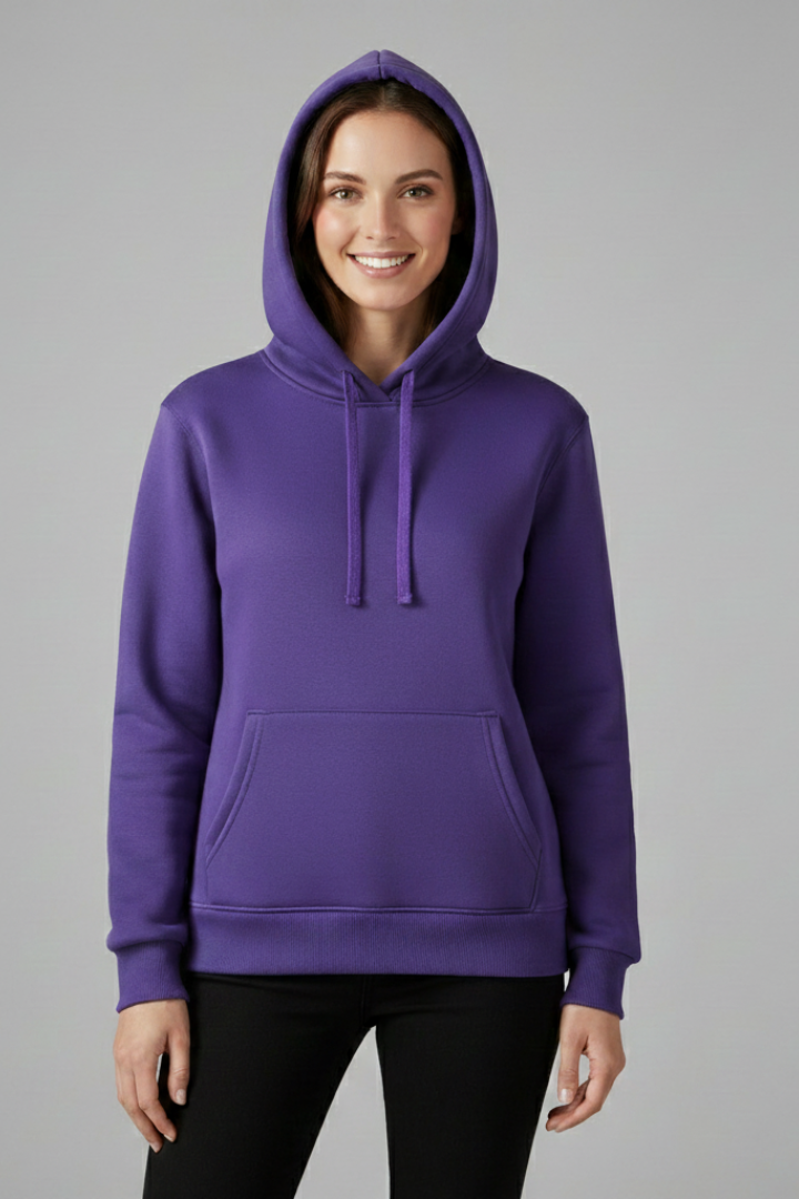 Women’s Hoodie with Adjustable Hood and Ribbed Hem