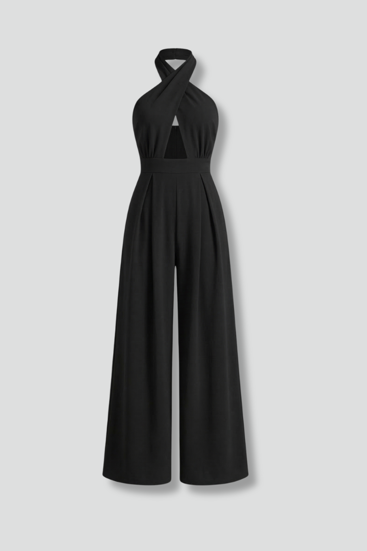 Women’s Jumpsuit with Halter Neck and Cut-Out Detail