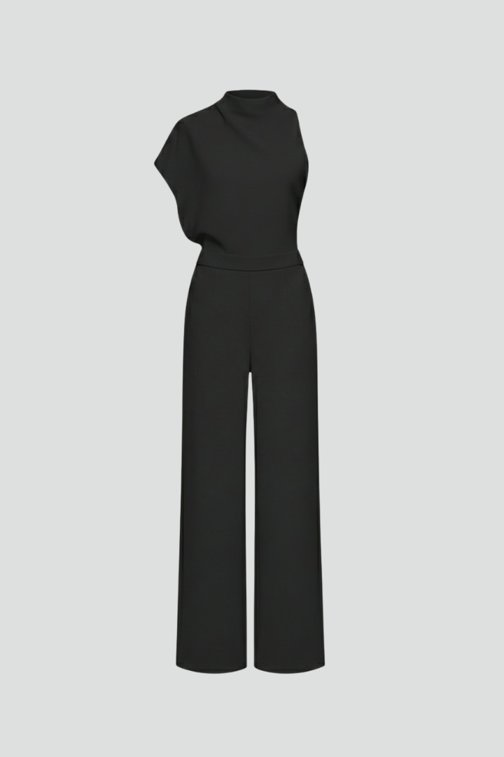 Women’s Jumpsuit with High Neckline and Wide Legs