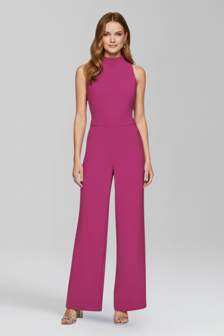 Women’s Jumpsuit with High Neckline and Wide Legs