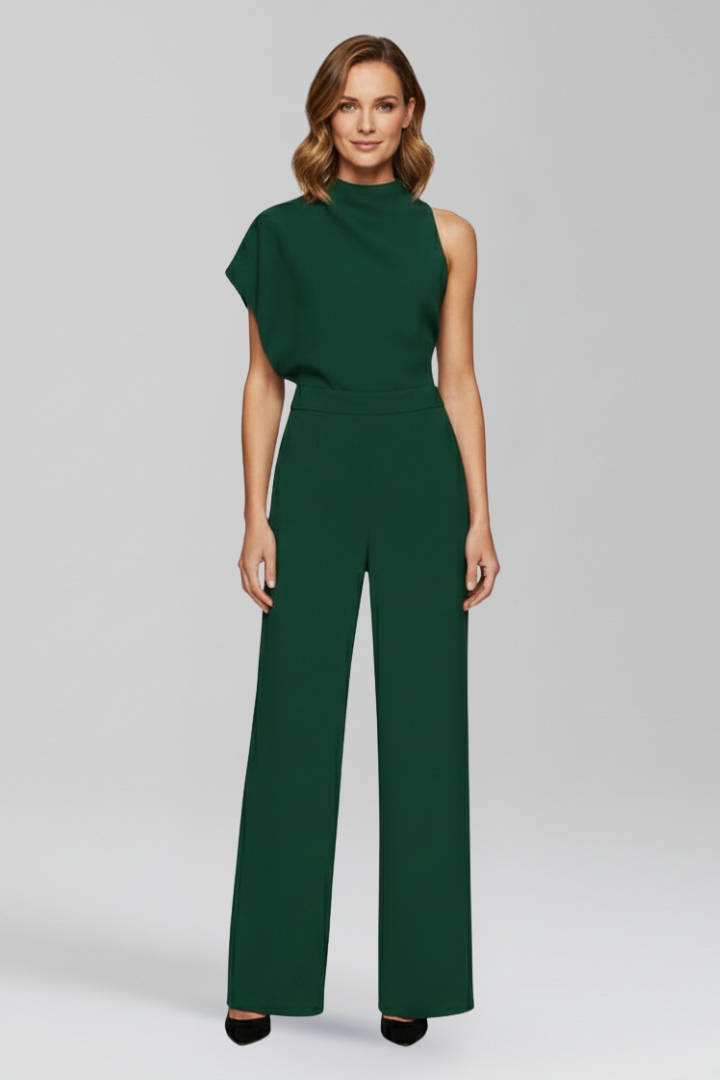 Women’s Jumpsuit with High Neckline and Wide Legs