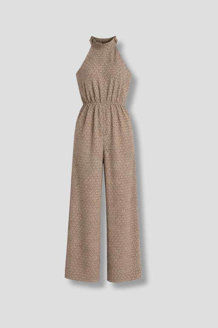 Women’s Jumpsuit with High Neckline and Wide Legs