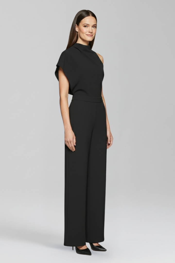 Women’s Jumpsuit with High Neckline and Wide Legs