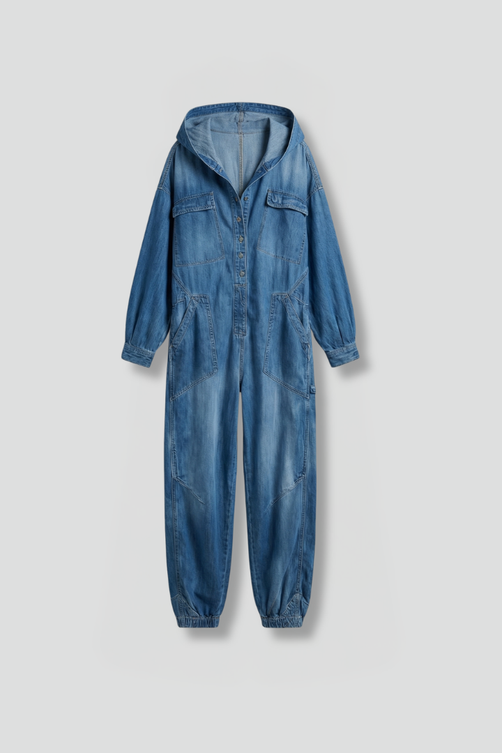 Women’s Jumpsuit with Hood and Integrated Pockets