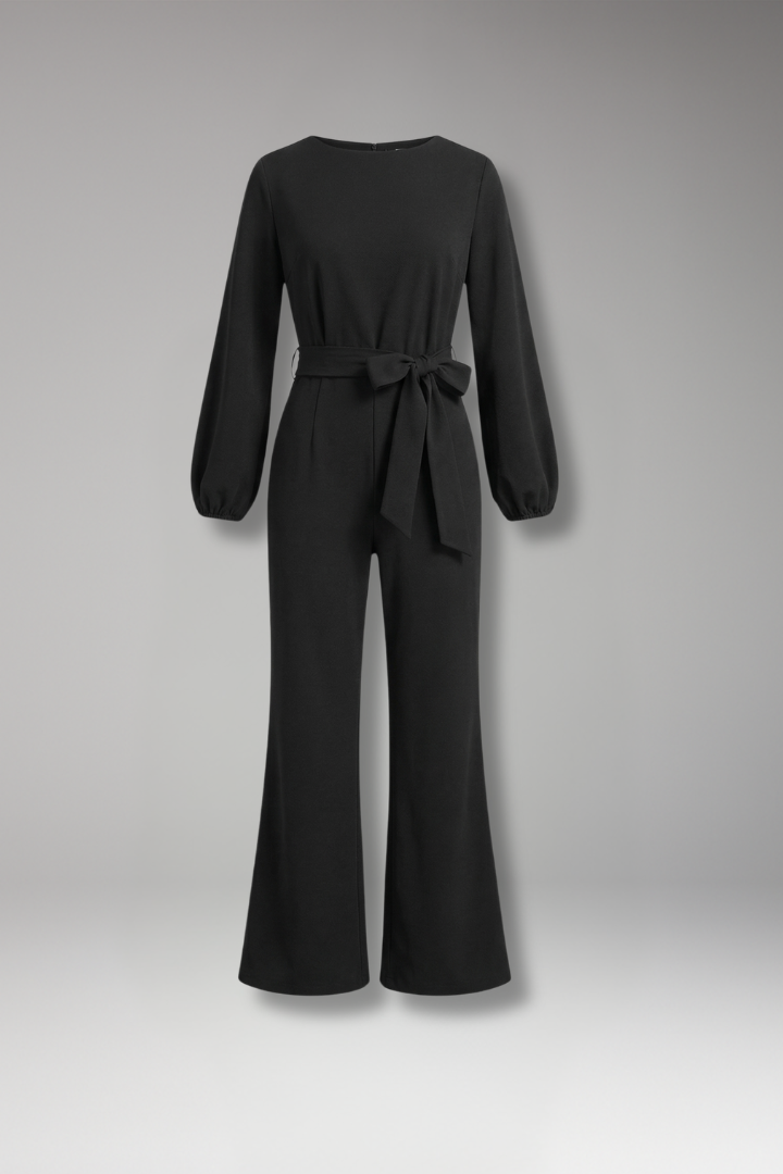 Women’s Jumpsuit with Long Sleeves and Tie Waist
